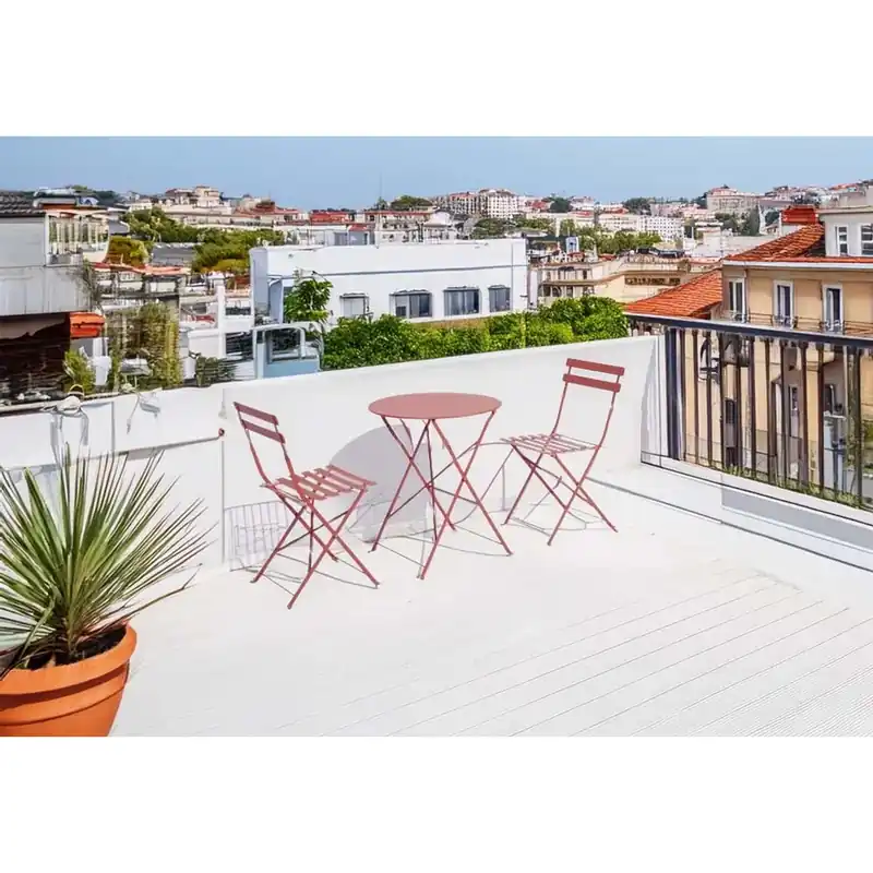 Tavolino e sedie da giardino Bistrot Austin in acciaio terracotta 2 posti Bestseller