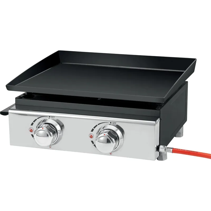 Piastra a gas 2 bruciatori nero e argento portatile Meest Verkocht