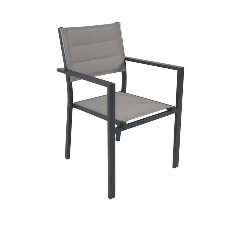 Sedia da giardino impilabile in alluminio e textilene 56x56,5xH86cm Direct Verzonden