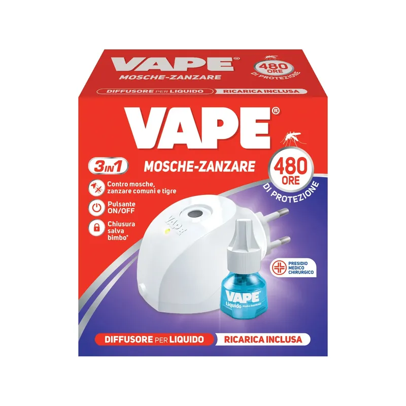 Merkproduct Antizanzare diffusore liquido Vape giorno e notte + ricarica 22 ml