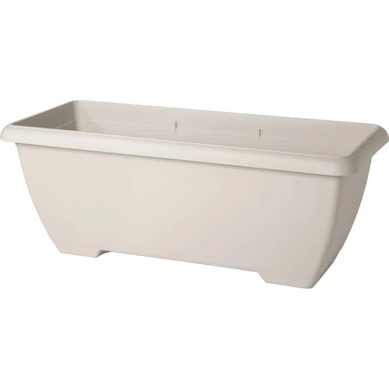 Fioriera da esterno Terrae Maxi in plastica bianco pietra 60x30x29 cm Actieprijs