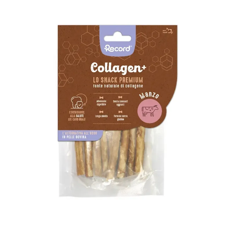 Alleen Vandaag Snack per cani Record stick Collagen+ gusto manzo 60 gr