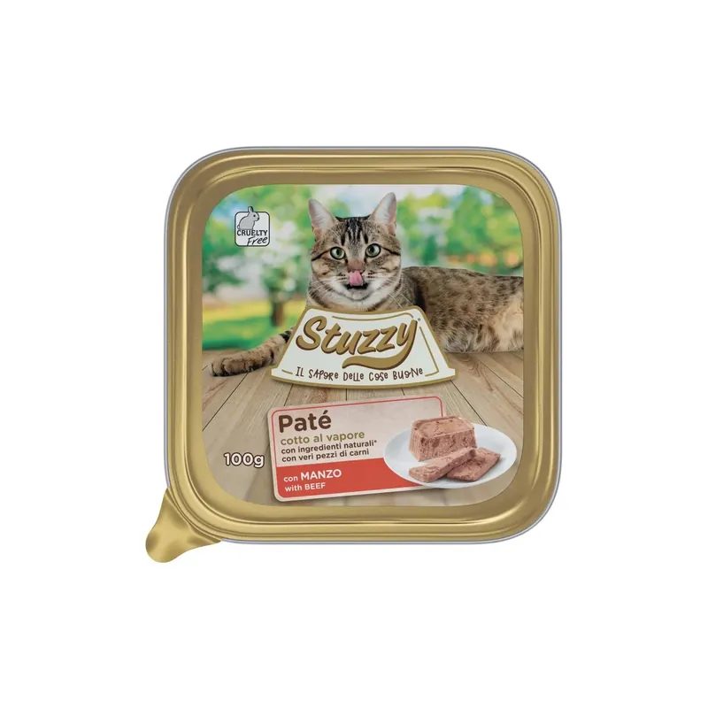 Premium Cibo umido per gatti paté con manzo 100 g
