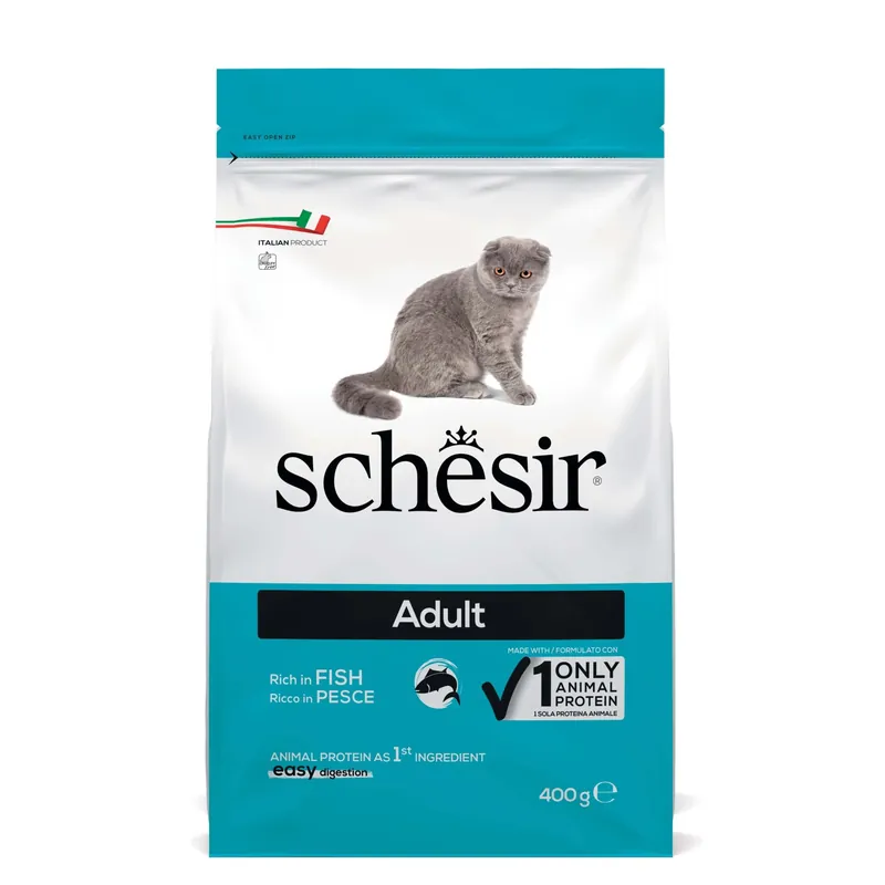 Croccantini per gatto Schesir Adult ricco in pesce 400 g Op = Op