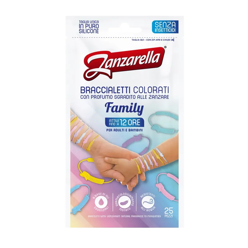 Antizanzare braccialetti Zanzarella Family 25 pz Express Levering