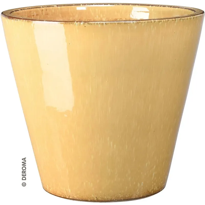 Favoriet Vaso in terracotta smaltata Kinfolk Deroma mustard Ø 23 cm