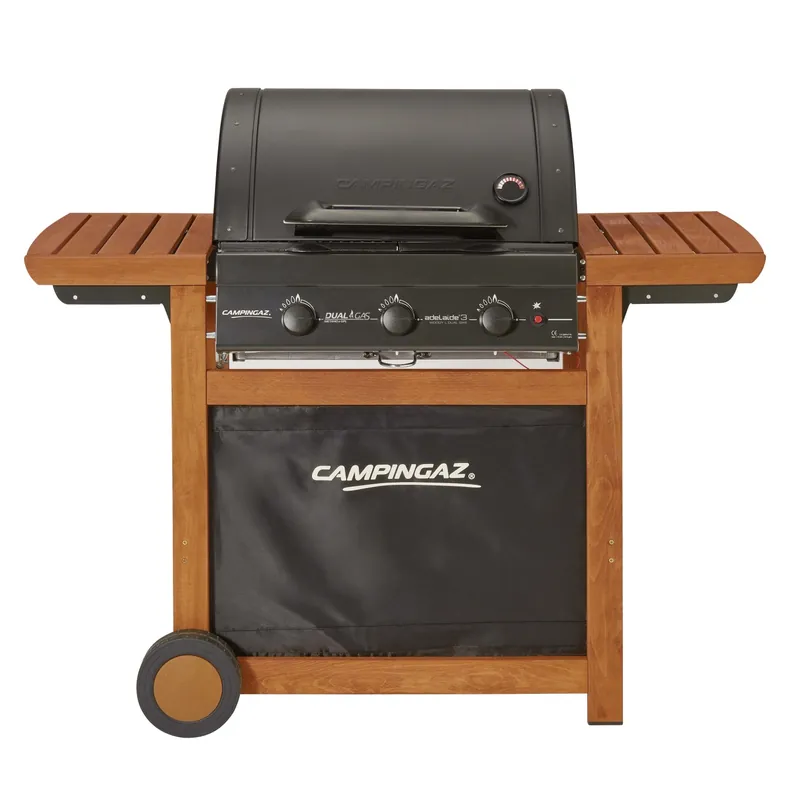 Barbecue a gas Adelaide 3 Woody L Dualgas 3 bruciatori nero Hete Deal
