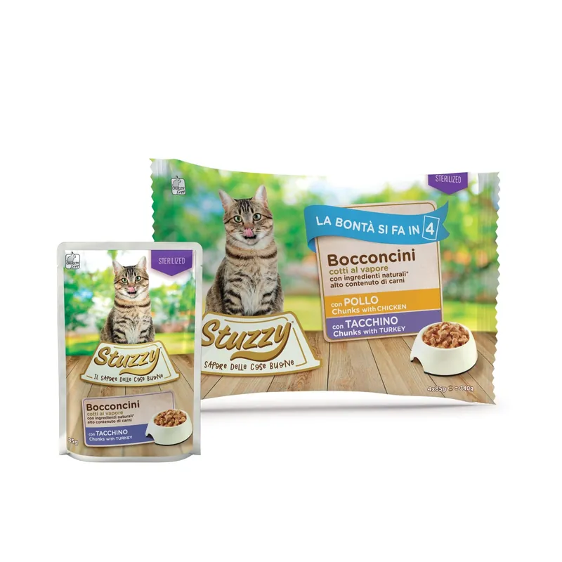 Tijdelijk Beschikbaar Cibo umido per gatti gusto Pollo e Tacchino 4x85 g