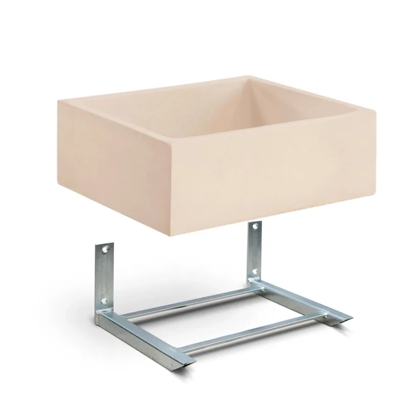 Lage Prijs Lavandino da esterno con staffa in cemento rosa 16x45x35 cm