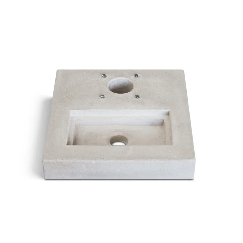Base per fontane in cemento rettangolare grigia 40x40x8 cm grigio Meest Verkocht