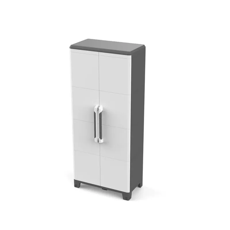 Armadio Terry a 2 ante con 3 ripiani modulabili grigio Dagaanbieding