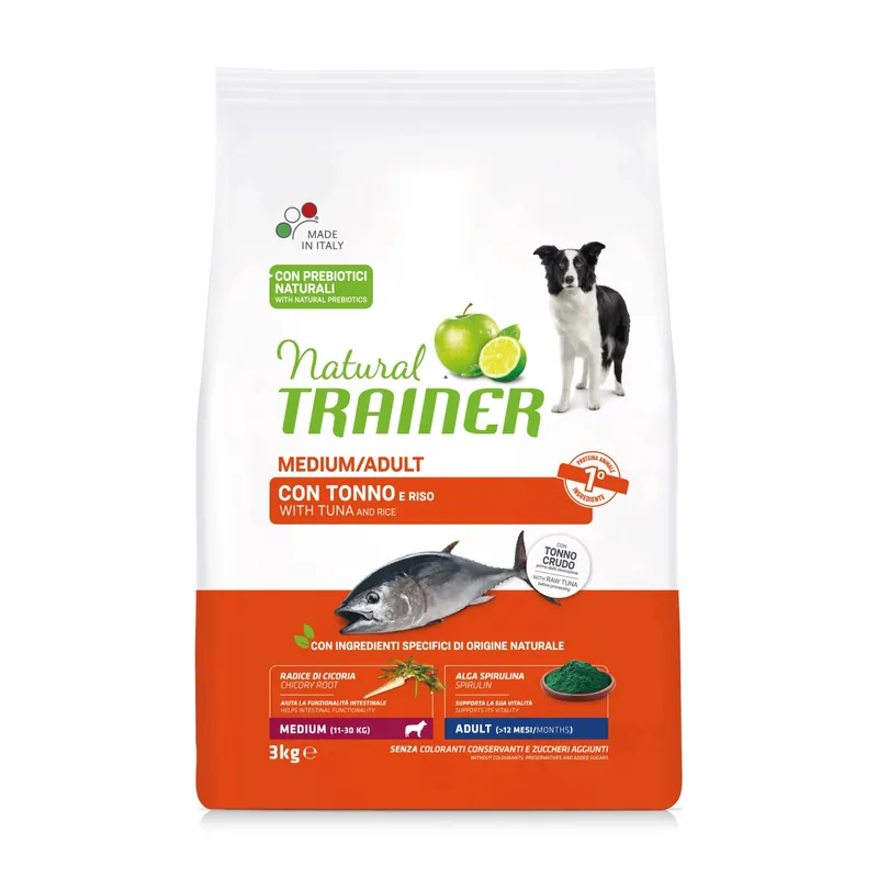 Cibo secco per cani Natural Trainer medium adult tonno 3 kg Alleen Vandaag