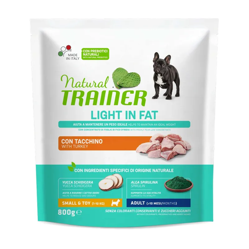 Merkproduct Cibo secco per cani Natural Trainer light in fat small&toy tacchino 800 g