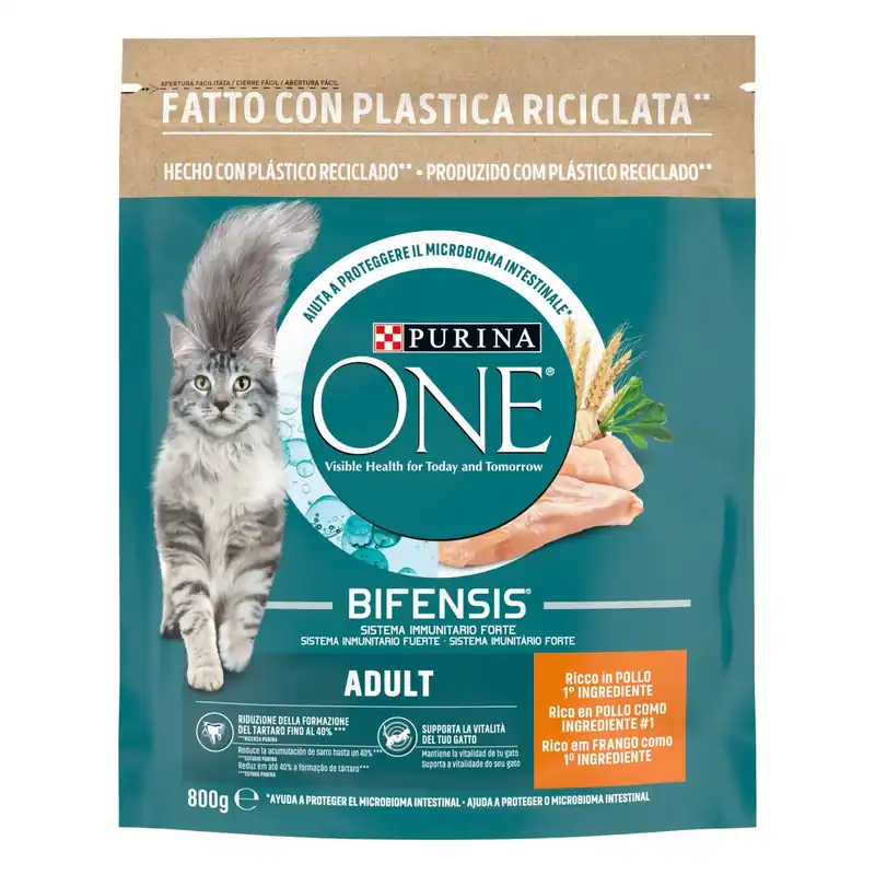 Hete Deal Crocchette per gatti adulti con pollo Purina ONE 800 g