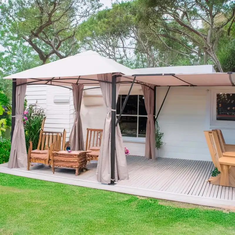 Direct Verzonden Gazebo in alluminio e poliestere Lindsborg 300x300x275 cm