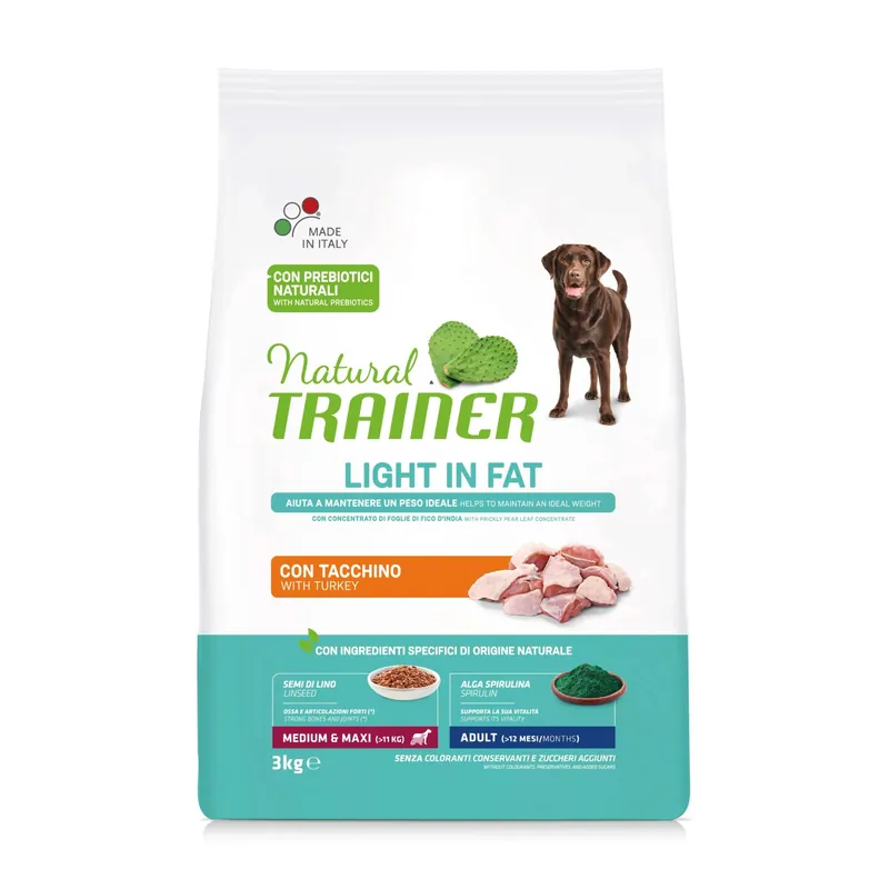 Shop Nu Cibo secco per cani Natural Trainer medium&maxi light in fat tacchino 3 kg
