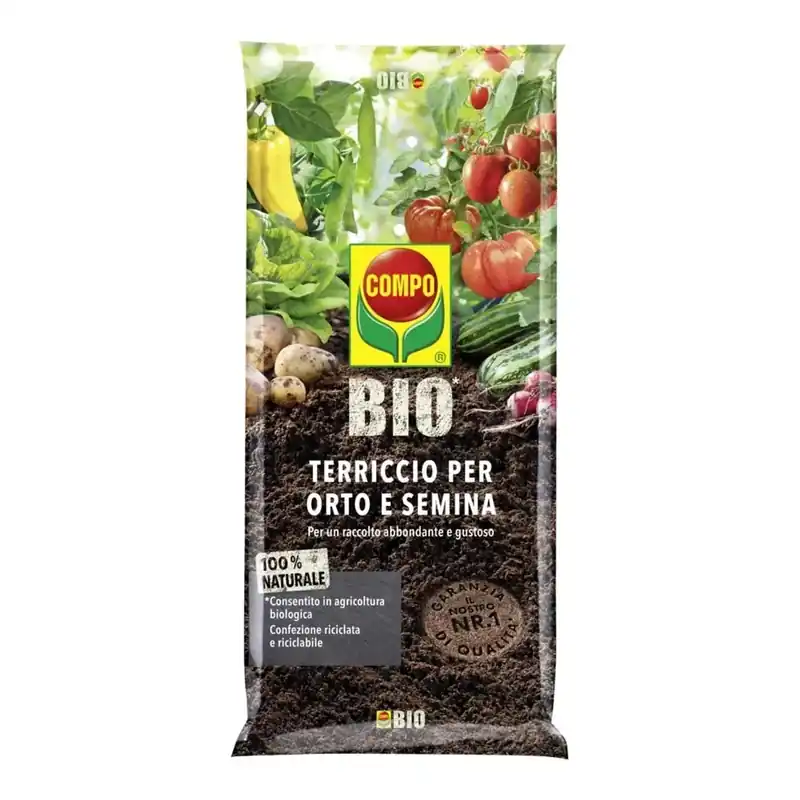 Terriccio per orto e semina Compo Bio 50 l Snelle Levering