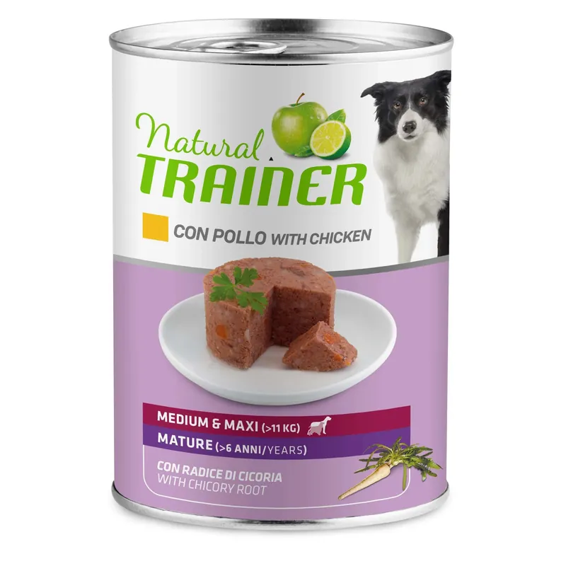 Actieprijs Cibo umido per cani Natural Trainer medium&maxi maturity pollo lattina