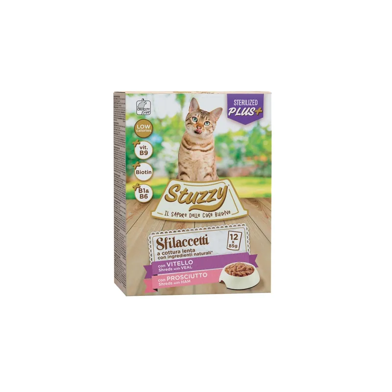 Favoriet Cibo umido per gatti gusto Vitello e Prosciutto 12x85 g