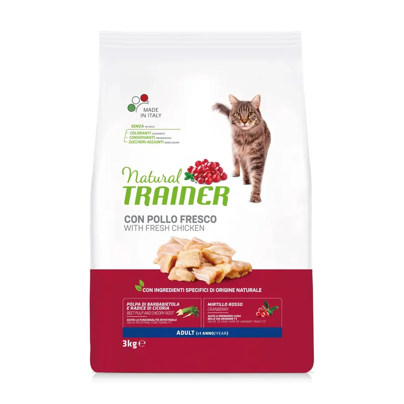 Direct Verzonden Cibo secco per gatti Natural Trainer cat adult pollo 3 kg