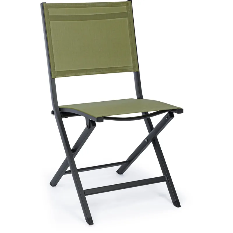 Gratis Retour Sedia pieghevole in alluminio verde 88x47x57 cm