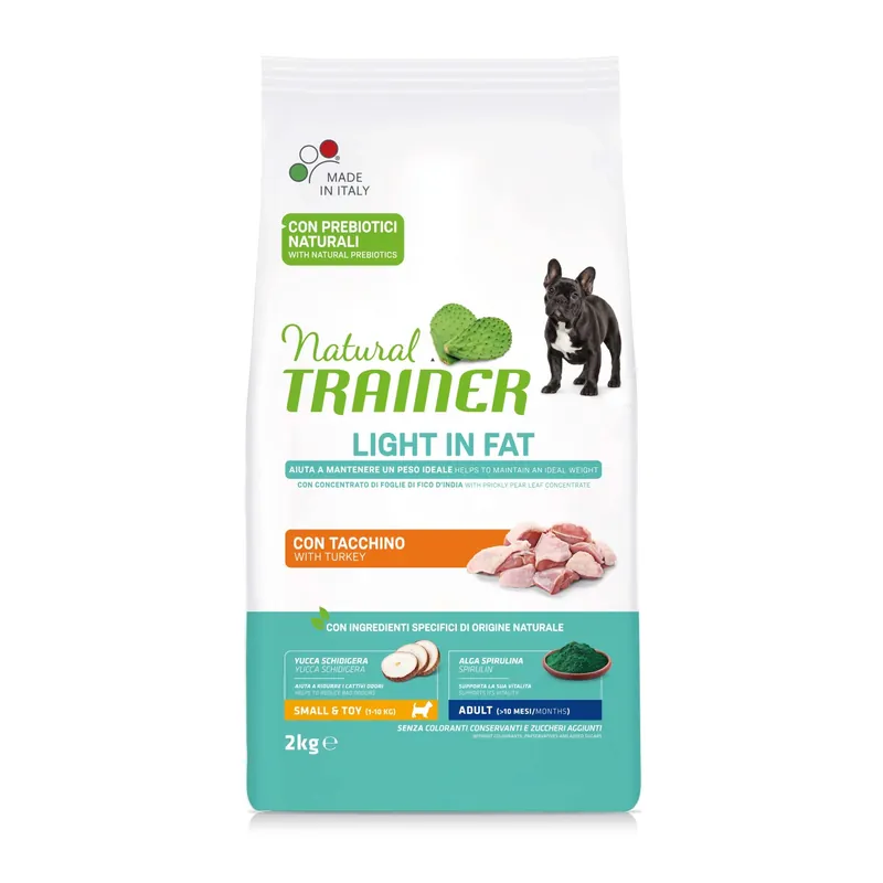 Flitsaanbieding Cibo secco per cani Natural Trainer light in fat small&toy tacchino 2 kg