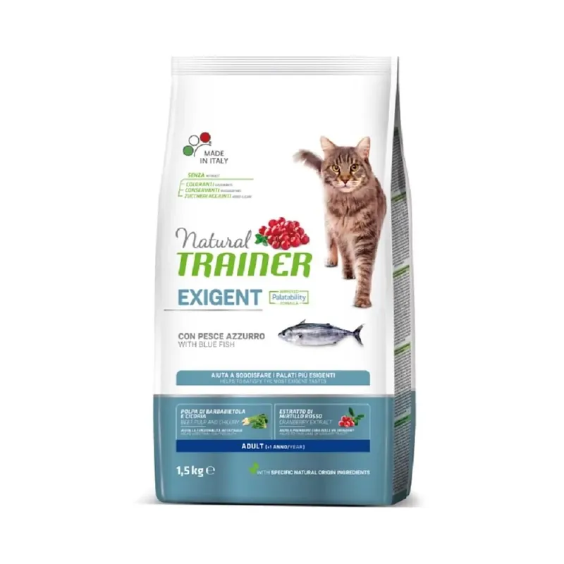 Cibo secco per gatti Natural Trainer cat exigent pesce azzurro 1,5 kg Snelle Levering