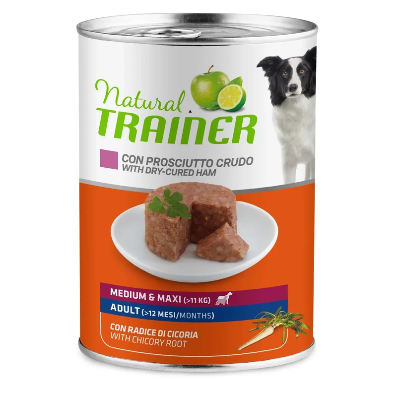 Direct Beschikbaar Cibo umido per cani Natural Trainer medium&maxi adult pollo lattina