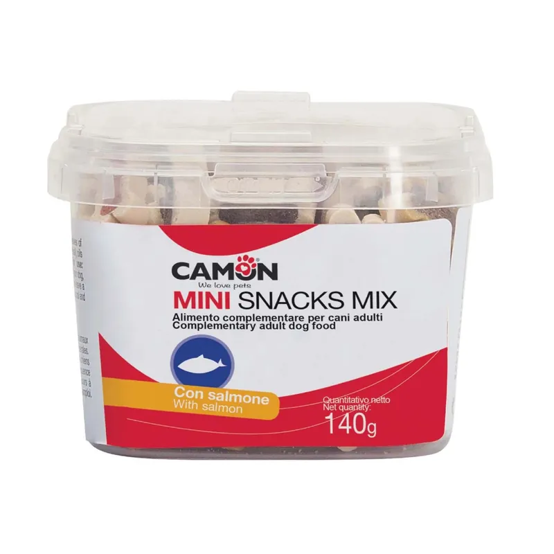 Beperkt Aanbod Snack per cane box Mini Bones a base di salmone 140 g