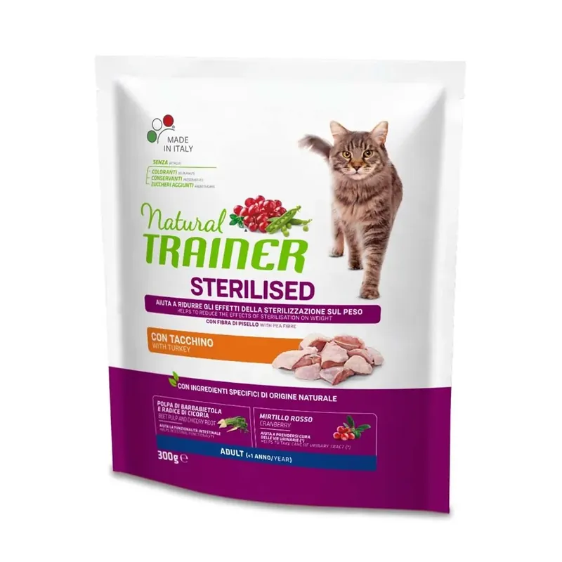 Laatste Versie Cibo secco per gatti Natural Trainer sterilized tacchino 300 g