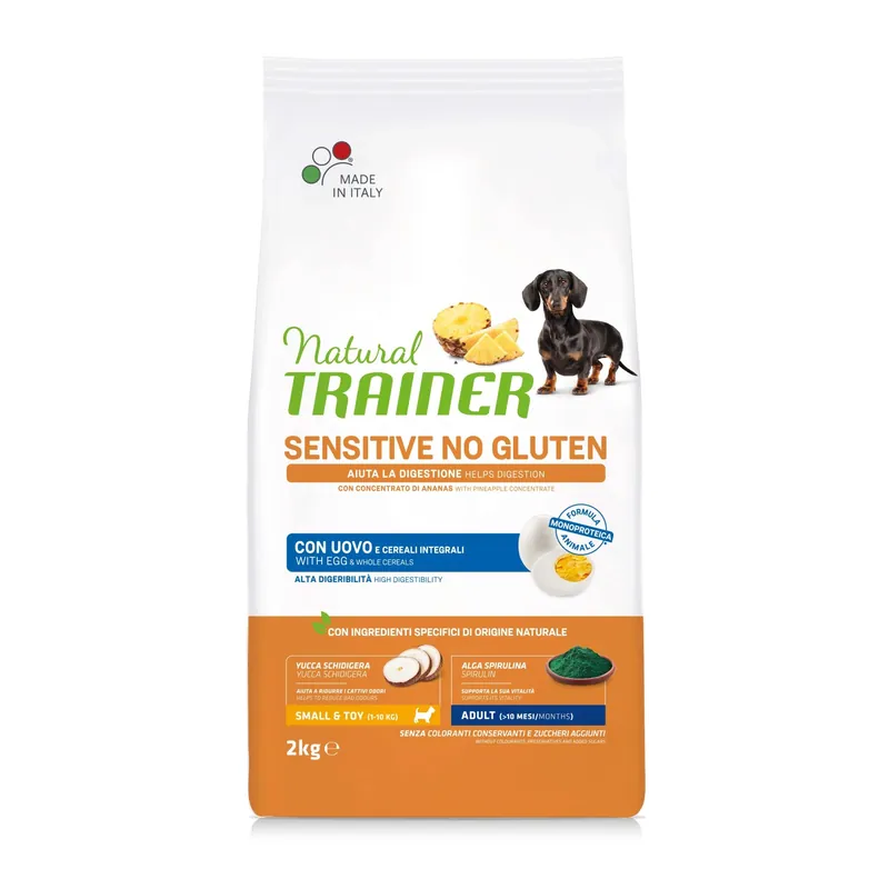 Cibo secco per cani Natural Trainer sensitive no gluten uovo 2 kg Alleen Vandaag