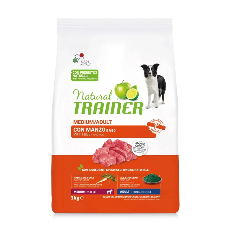 Cibo secco per cani Natural Trainer medium adult manzo 3 kg Bestseller