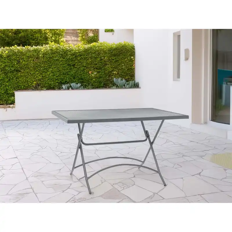 Tavolo da giardino in lamiera forata 120x71x80 cm Nu Kopen