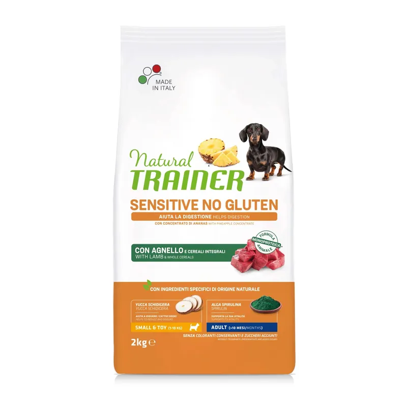 Fabrieksprijs Cibo secco per cani Natural Trainer sensitive no gluten agnello 2 kg