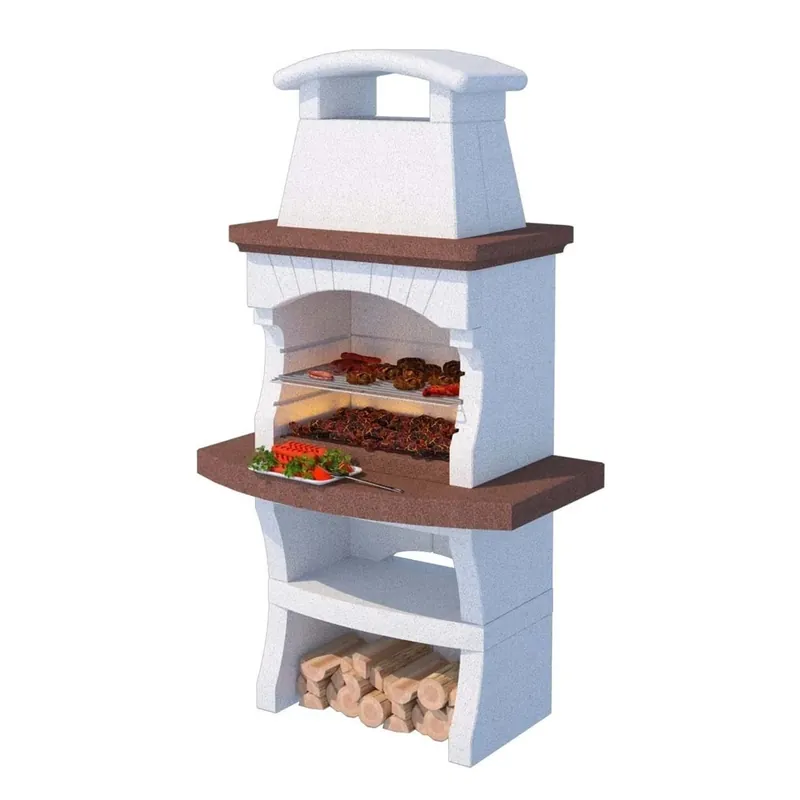 Express Levering Barbecue a carbonella e legna Maiorca H 199 x L 114 x P 76 cm
