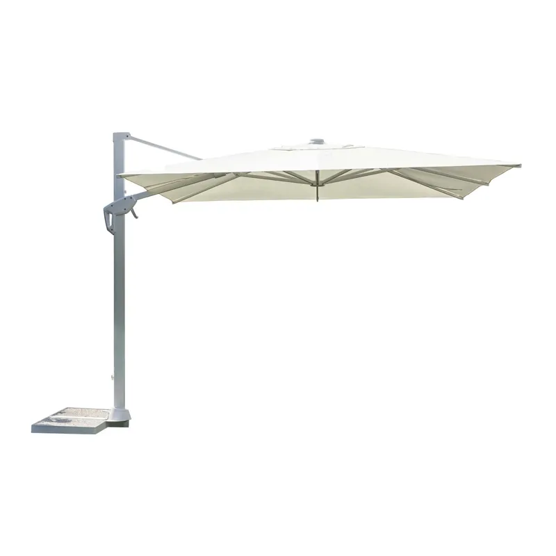 Direct Verzonden Ombrellone da giardino rettangolare a palo decentrato Ø 400 cm bianco