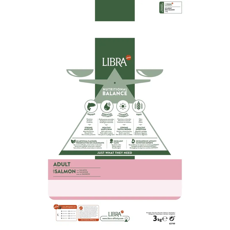 Seizoensaanbieding Cibo secco per cani Libra dog adult salmone 3 kg