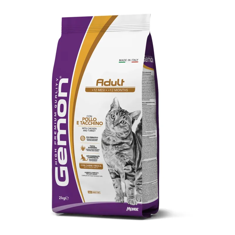 Croccantini per gatti Monge Gemon pollo e tacchino 2 kg Betaalbaar