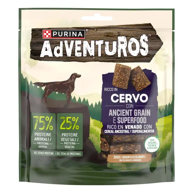 Snack per cani Adventuros Carni & Superfood cervo 120 g Meest Verkocht