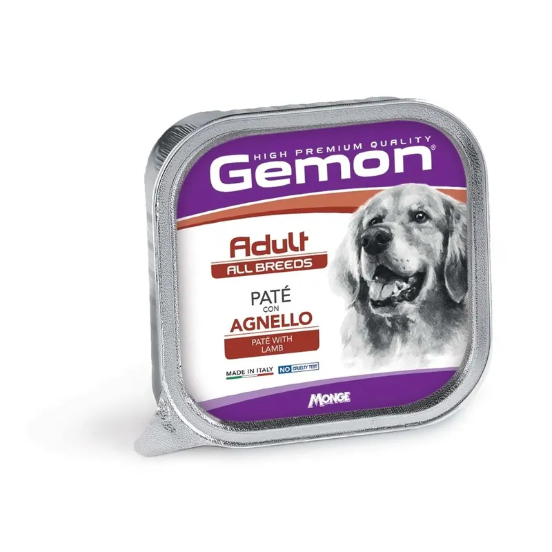 Cibo umido per cani Monge Gemon agnello adult paté 150 g Laatste Versie