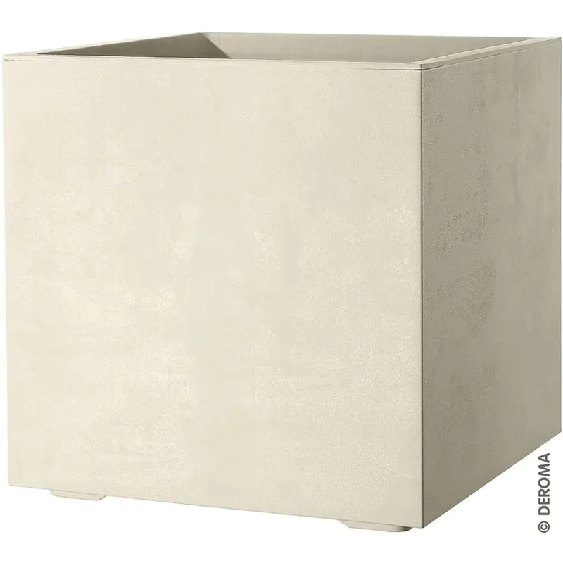 Vaso da esterno cubo Deroma Millenium R 39 cm perla Op = Op