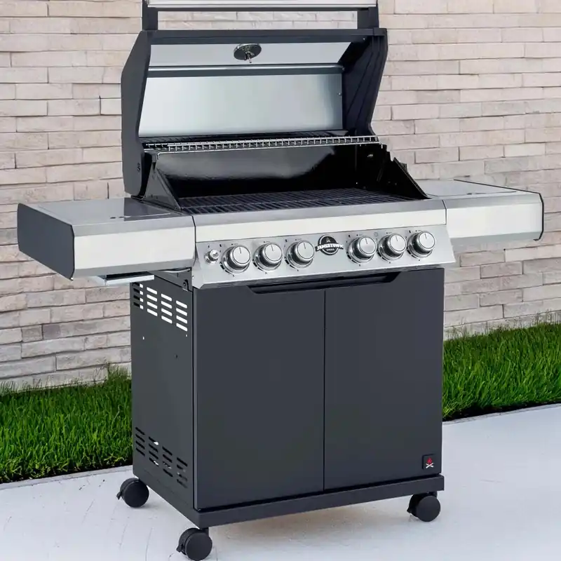 Speciale Aanbieding Barbecue a gas Jamestown Knox 4 bruciatori nero e argento 20,5kW