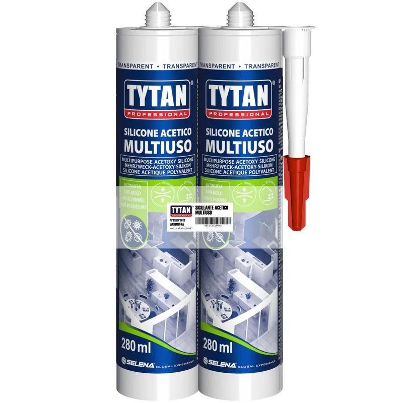 Speciale Aanbieding Silicone Acetico Multiuso trasparente bi-pack