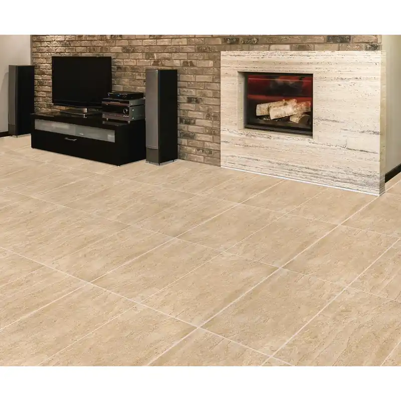 Actieprijs Pavimento gres porcellanato travertino beige 30,2 cm x 60,4 cm