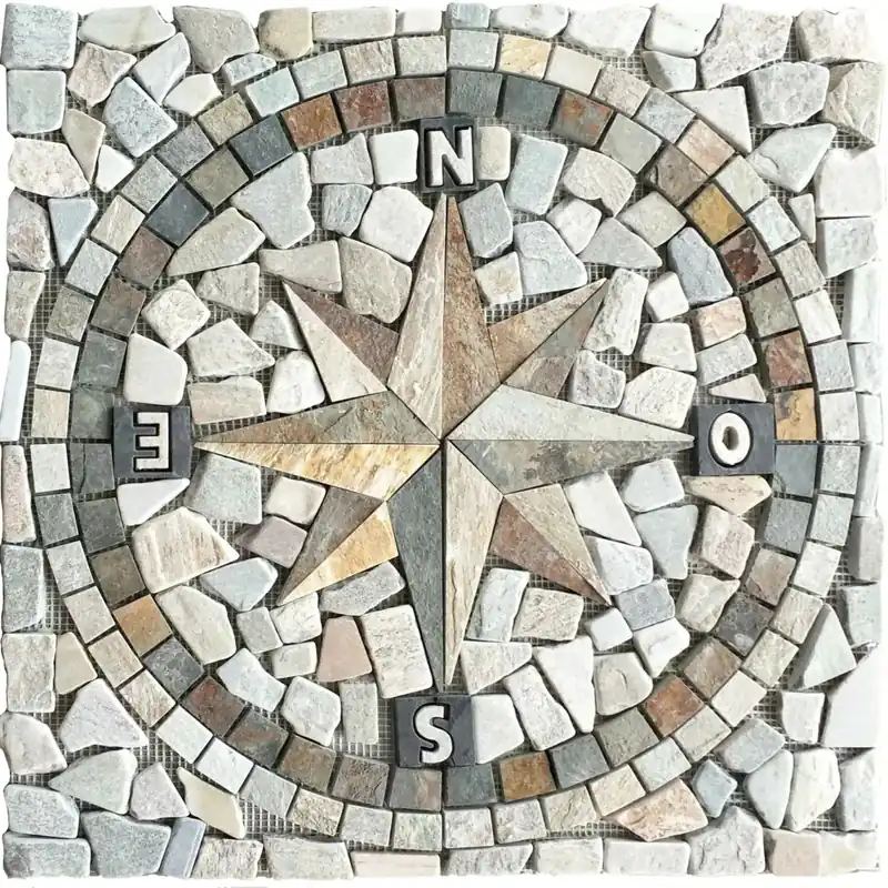 Speciale Aanbieding Mosaico Rosone Marte cm 60x60 in pietra naturale