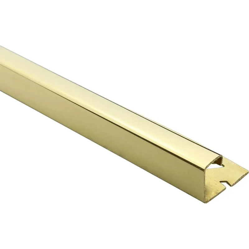 Profilo terminale quadrato in ottone cromato 10 mm x 1 m Hoge Kwaliteit