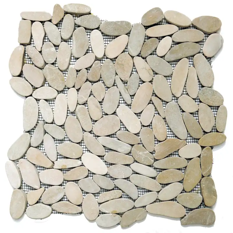 Direct Beschikbaar Mosaico decorativo Ovalepiatto pietra crema 30 cm x 30 cm