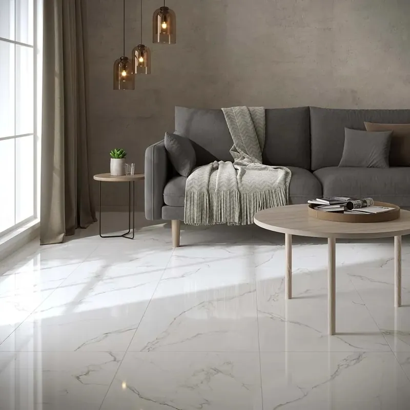 Piastrella in gres effetto marmo venato bianco 60x60 cm 1,44 m² Fabrieksprijs
