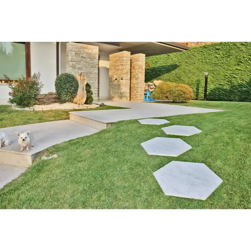 Dagaanbieding Pavimento in gres porcellanato Esagono Quarzite bianca Ø60x2cm