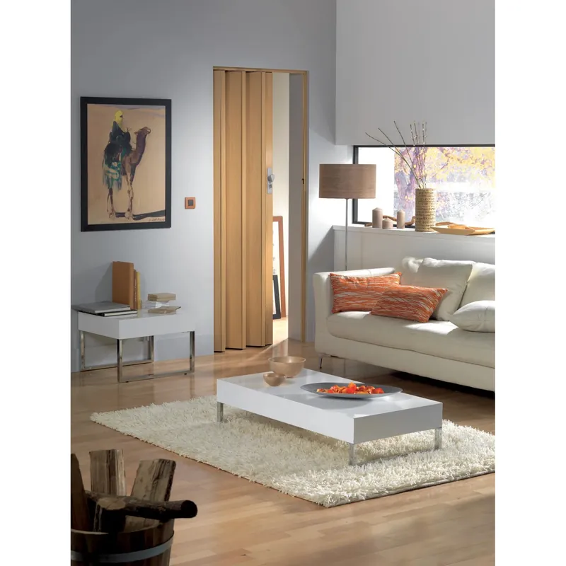Korting Porta a soffietto Axia in PVC 84x215 cm rovere chiaro